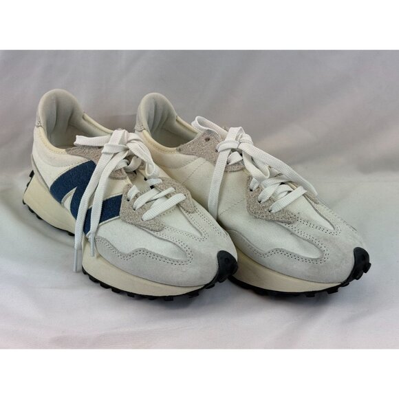 New Balance 327 Casual Women's Sneakers Shoes White Canvas Denim Sz W 8.5- M 7 - Picture 2 of 10